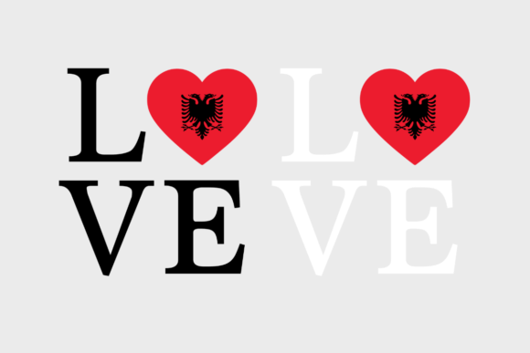 Albania Flag, Love Albania, Graphics Crafts
