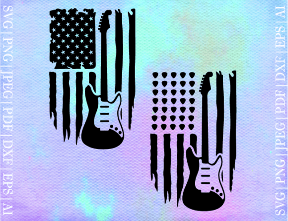 American Flag Guitar SVG: Graphics for Crafts