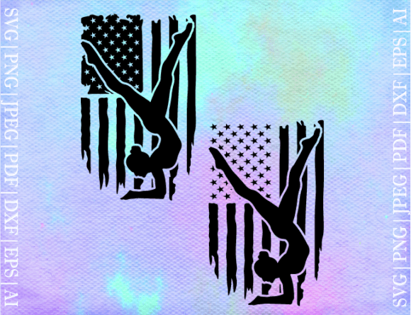 American Flag Gymnastic SVG for Crafts and Graphics