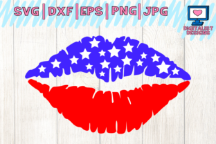 American Flag Lips: Graphics for Crafts Projects