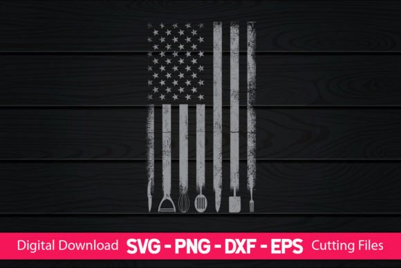 BBQ Party American Flag Graphics and Crafts