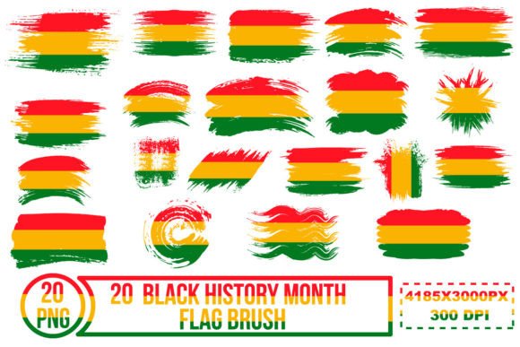 Black History Month Flag Brush Set Graphics