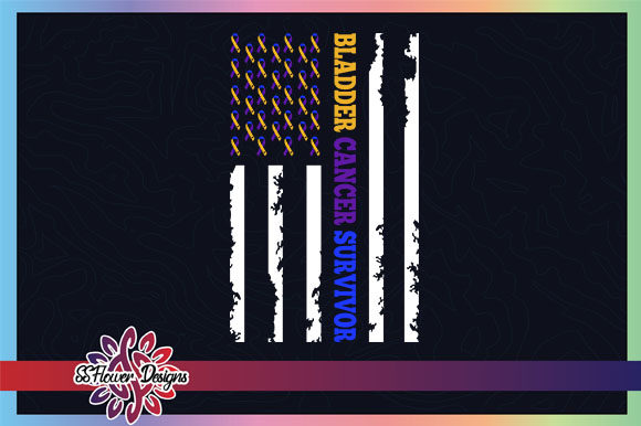 Bladder Cancer Survivor America Flag Graphics and Crafts