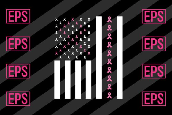 Breast Cancer Awareness USA Flag Graphics