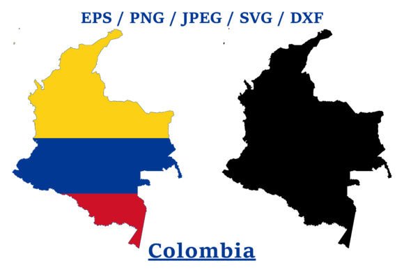 Colombia National Flag Map Design Graphics and Crafts