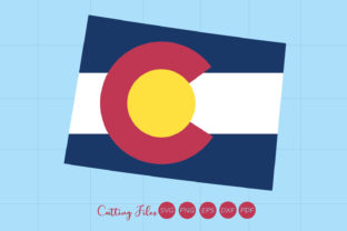 Colorado State with Flag Background Graphics and Crafts