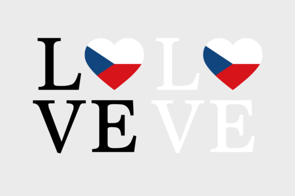 Czechia Flag, Love Czechia, SVG PNG