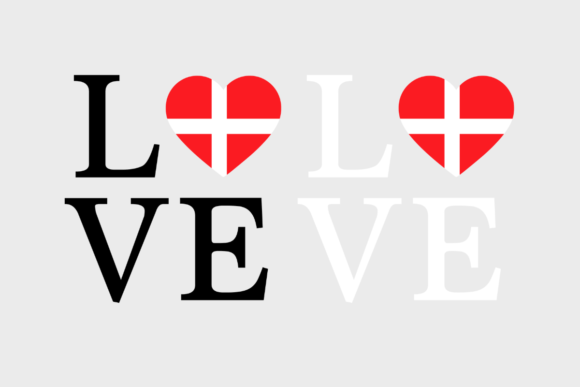 Denmark Flag, Love Denmark, SVG PNG