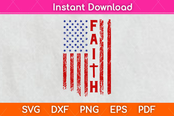 Faith Christian Distressed American Flag
