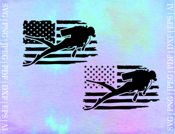 Flag Scuba Diving SVG for Graphics and Crafts