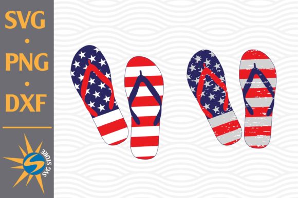 Flip Flop US Flag Graphics for Crafts Projects
