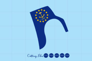 Graphics and Crafts: Rhode Island State with Flag Background