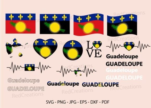 Guadeloupe Flag Svg Bundle for Crafts & Graphics