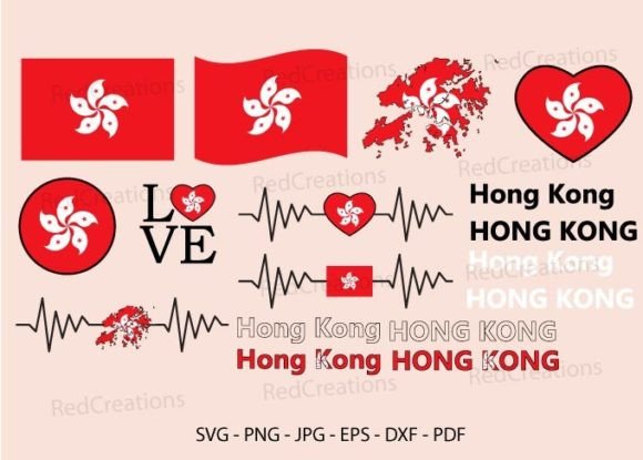Hong Kong Flag Bundle Svg, Graphics & Crafts