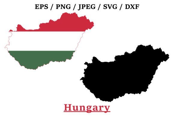 Hungary National Flag Map Design Graphics