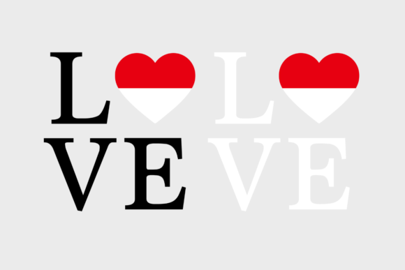 Indonesia Flag, Love Indonesia, SVG PNG