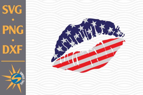 Lip US Flag Graphics for Crafts