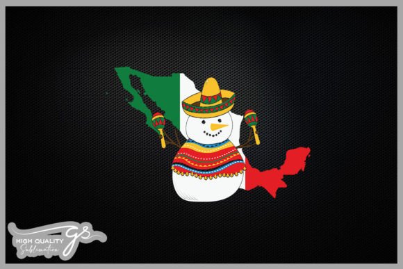 Mexico Flag Snowman Christmas