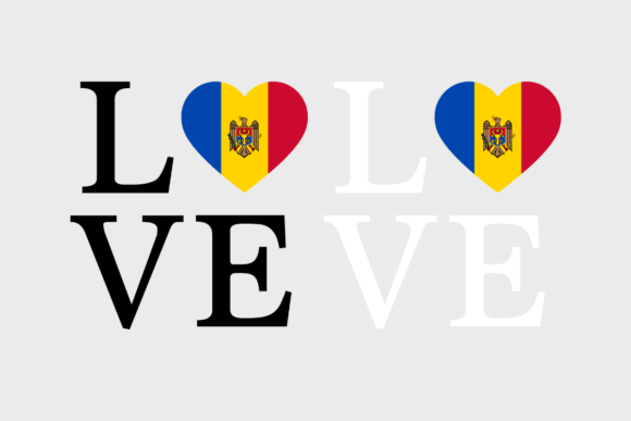 Moldova Flag, Love Moldova, SVG PNG
