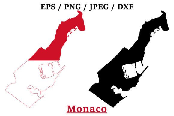Monaco National Flag Map Design