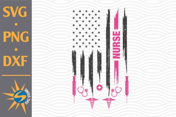 Nurse American Flag Graphics and Crafts