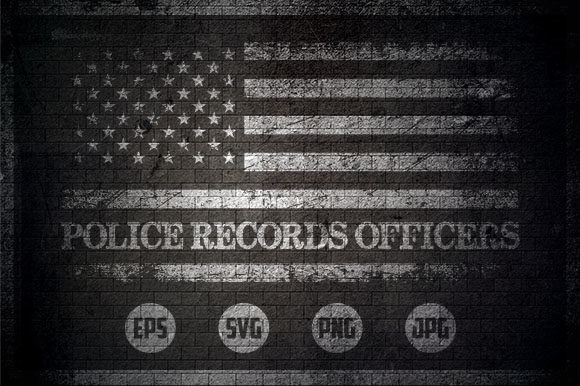 Police Records Officers - USA Flag Graphics and Crafts