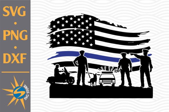 Police USA Flag Graphics and Crafts
