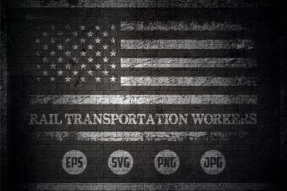 Rail Transportation Workers - USA Flag Graphics