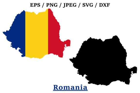 Romania National Flag Map Design