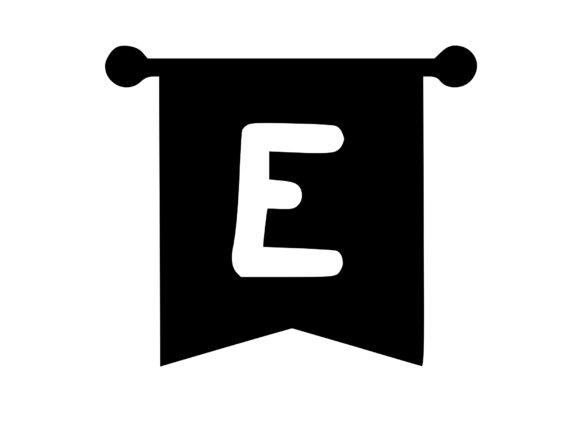 Royal Flag Banner with Playful Mono E