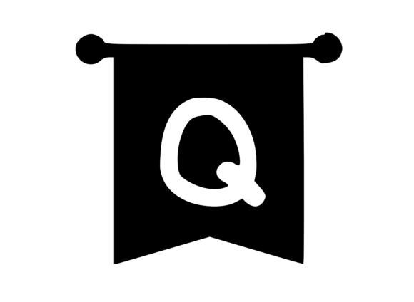 Royal Flag Banner with Playful Mono Q: Graphics for Crafts