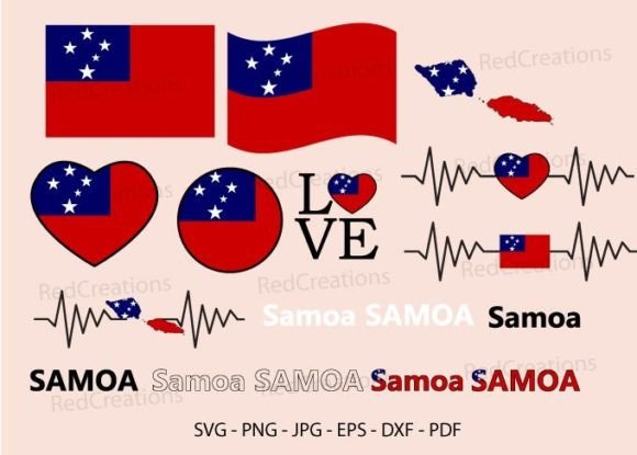 Samoa Flag Svg Bundle: Graphics for Crafts