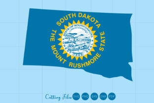 South Dakota State with Flag Background Graphics