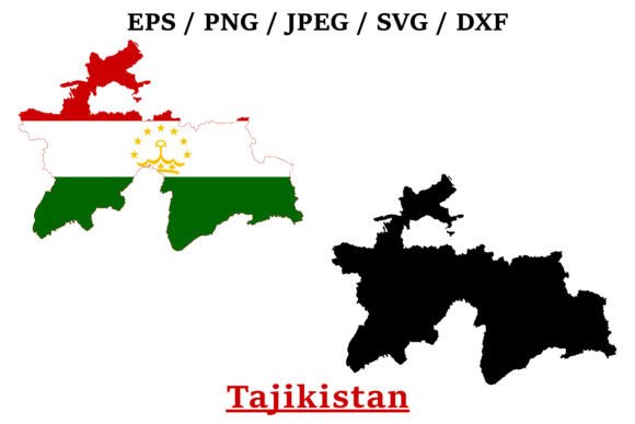 Tajikistan National Flag Map Design