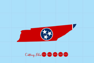 Tennessee State with Flag Background Graphics
