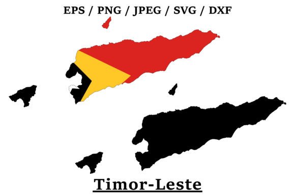 Timor-Leste National Flag Map Design: Graphics and Crafts for Editorial Use
