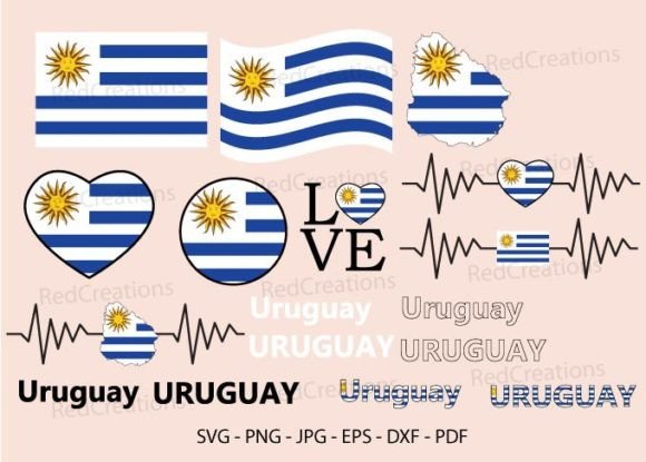 Uruguay Flag Bundle Graphics for Crafts